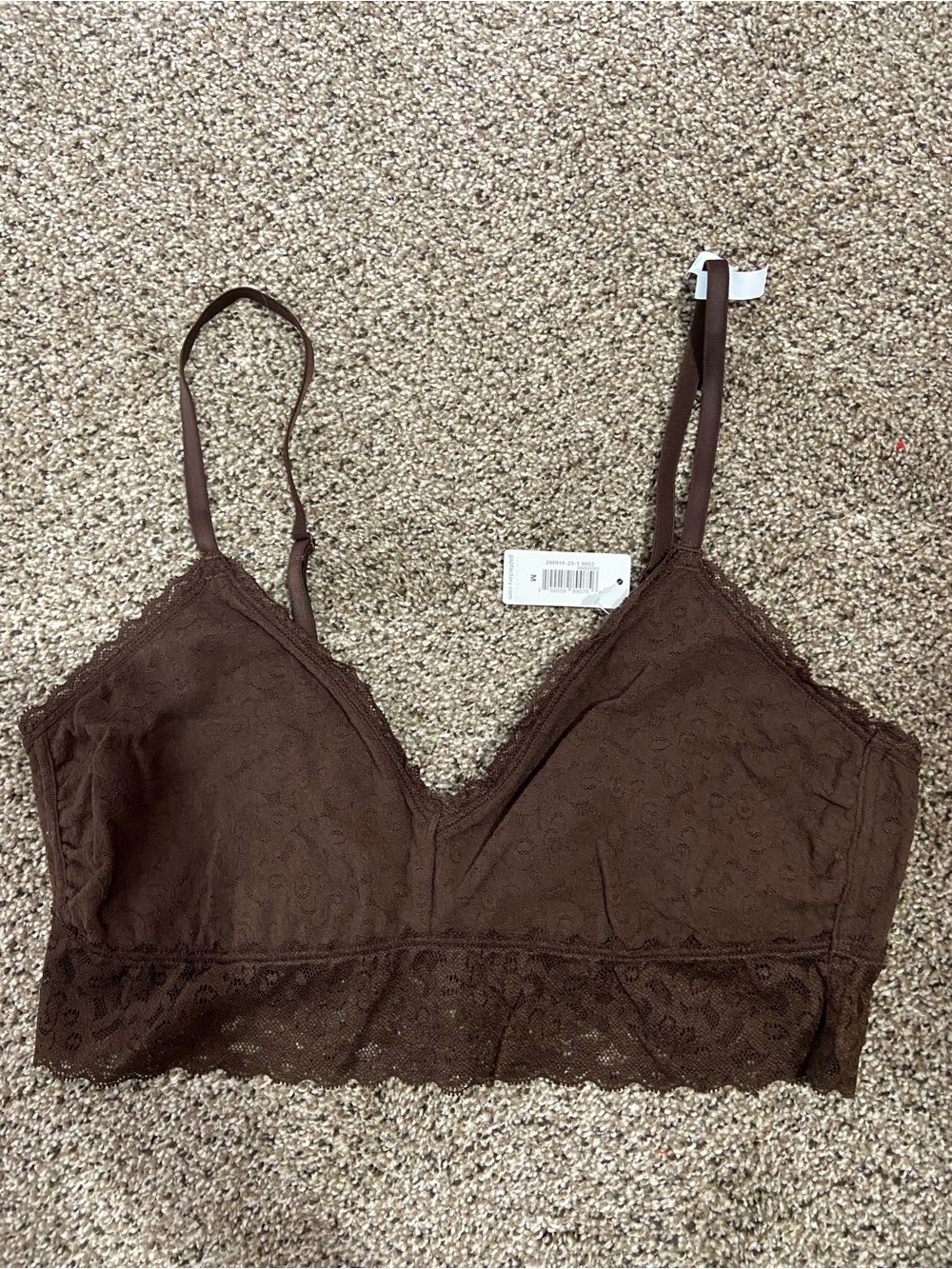 GAP Brown Lace Bralette with Scalloped Hem